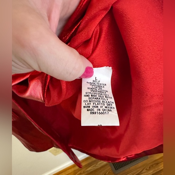 Red metallic blazer. Perfect for the holidays! - Picture 4 of 4